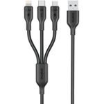 Oraimo DuraLine 4 OCD-118MCL – Câble de charge rapide et de données multifonctionnel 3 en 1  NOIR