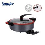 product_image_name-Sonifer-Multicuiseur électrique – Plaque antiadhésive avec couvercle en verre / GRIS-3