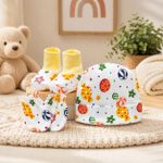 Generic Ensemble Bébé 3 Pièces – Bonnet + Moufles + Chaussons - image 2