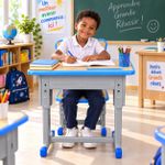 Generic  Ensemble bureau et chaise scolaire réglables – Structure métallique - image 4