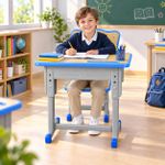 Generic  Ensemble bureau et chaise scolaire réglables – Structure métallique - image 5
