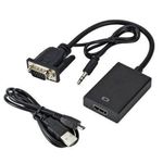 Câble adaptateur convertisseur VGA vers HDMI avec sortie audio