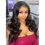 product_image_name-Generic-Postiche en dentelle ondulé et bouclé, postiche tressé avec dentelle haute définition, avec mèche de bébé - Noir Naturel-2