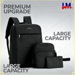 LM Sac à dos homme noir - Sac à dos multifonction pour ordinateur, travail, voyage et études - image 3