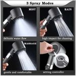 Generic Pommeau De Douche Haute Pression Réglable, 3 Modes - image 8