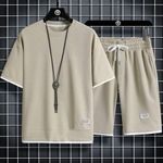 product_image_name-GALUIN-Ensemble T-shirt Waffle et short - kaki-6