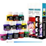 Generic Peinture textile permanente 25mlx 12 couleurs