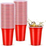 product_image_name-Generic-Lot De 50 Gobelets Réutilisables En Plastique Rouge GH-1