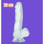Generic Gode Réaliste Transparent 20 cm avec Ventouse - image 2