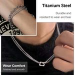 product_image_name-STY-Ensemble de bijoux pour hommes 2 pièces 2 en 1 Collier + Bracelet Ensemble Collier en acier titane Bracelet double couche-6