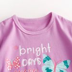 product_image_name-Ansona-T-shirt 100% coton pour filles (3-7 ans) - Manche courte, Lavande, Imprimé Papillons & Fleurs, Respirant-2