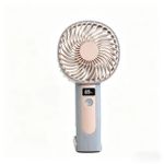 Generic Mini Ventilateur Portable Rechargeable avec Écran LED – Rose et Gris