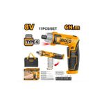 Ingco TOURNEVIS SANS FIL LITHIUM ION 8V - 6NM CSDLI0802 JN
