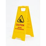 Generic Panneau De Signalisation Sol Glissant – Chevalet De Sécurité Pliable “Caution Work In Progress” Jaune