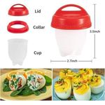 Generic 6 pcs Cuiseur d'oeufs en silicone à la coq - image 5