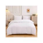 Generic Draps 3 pièces- Ensemble De Literie BLANC UNI 3 Places BGT