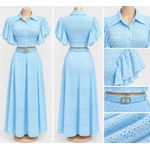 Autre Ensemble Azur Élégance en Broderie Anglaise - image 2