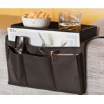 Generic Sofa Armrest Organizer with Built-in Tray - Multi-Compartment Storage for Remote Controls, Magazines, Snacks & Drinks - image 4