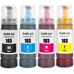 product_image_name-Epson-Lot 4 Bouteilles D’encre –Epson 103 Noir Bleu Rouge Jaune 4 X 65ml-1