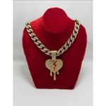 Chic Chaîne En Strass Luxueuse Bling Médaillée Coeur Brisé YYH