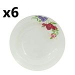 product_image_name-Generic-Lot de 6 Assiettes en melamine blanche motif fleurs - Blanc Fleurs-1