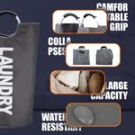 product_image_name-addigoes-Panier à Linge 90L, Panier à Linge Étanche, Sac à Linge avec Poignées Rembourrées, Poubelle à Vêtements, Panier Pliable pour un Rangement Facile gris-8