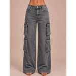 Pantalon Jean Cargo  Dame - Gris