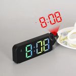 product_image_name-Generic-Alarme de projetion heure date mode nuit arrêt mémoire horloge de bureau 2 modes d’affichage 12H/24H horloge numérique LED alimentée par USB affichage couleur-4