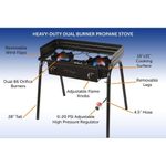 Generic Cuisinière à gaz propane portable robuste Flame  à 2 brûleurs - image 3