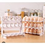 product_image_name-Generic-SUPPORT DE RANGEMENT D'ŒUFS PLIABLE EN PLASTIQUE BLANC -1