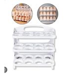 product_image_name-Generic-SUPPORT DE RANGEMENT D'ŒUFS PLIABLE EN PLASTIQUE BLANC -2