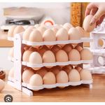 product_image_name-Generic-SUPPORT DE RANGEMENT D'ŒUFS PLIABLE EN PLASTIQUE BLANC -3