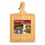 Generic Planche de service en bambou 2-en-1 – Pizza & Fruits.