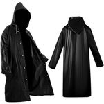 Lot De 2 Ponchos Portables Imperméables Noirs, Roctee Veste De Pluie Réutilisable En EVA