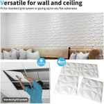 product_image_name-TodyJeyHo-16 Panneaux muraux décoratifs 3D en design diamant, Panneaux muraux PVC 3D diamant, Panneaux muraux texturés 3D, pour décoration murale intérieure blanc mat (Blanc-30 * 30 cm)-4