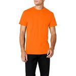product_image_name-Fashion-Tee-Shirt Coton Confortable Et Stylé -Manches Courtes Homme Orange-3