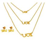 product_image_name-Fashion-Ensemble Bijoux Dame - Chaîne Et Boucles D'Oreilles-Bij-ML- Or Plaqué-5