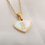 product_image_name-Fashion-Collier Chaine Pendentif En Forme De Cœur Avec Lettre Initiale "B"-1