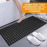 Tapis de Douche Antidérapant Paire de Pantoufles Confortables