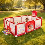 product_image_name-Generic-Grand parc de jeux pour bébé et enfants avec 100 balles et basket-1