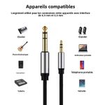 product_image_name-Generic-Câble Jack Stéréo 6,35 Mm Vers 3,5 Mm 5 M, Mini Jack 3,5 TRS Mâle Vers 6,35 TRS Mâle-2