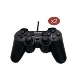 UCOM Deux Manettes De Jeux USB Pour PC Avec Systèmes De Vibrations - Noir