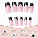 product_image_name-Generic-Ensemble de nail art de 144 pièces, adapté pour les mains et les pieds, embouts d'ongles en acrylique couvrant entièrement, adapté aux salons de manucure - noir+rose-4