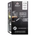 Capsules de café BELLAROM  (20 pièces) café puissant  Ristretto Espresso Intensité 10/12. Adapté machine Nespresso. Importé de France