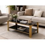 Generic  Table Basse Moderne 0037 – Verre Noir & Finition Dorée pour maison & bureau - image 3
