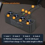 product_image_name-Generic-Chargeur De Voiture Haute Puissance 120 W Adaptateur USB C/une à Quatre Prises-4