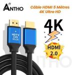 Generic Câble HDMI 5m / 5 Mètres – 4K – Ultra HD – V2.0
