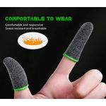 product_image_name-Generic-Paire De 2 Gants de jeux Vidéo Pour Téléphone Portable Anti-Transpirant, Manchon pour écran tactile en fibre de carbone et argent - Vert-1