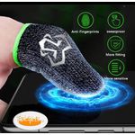 product_image_name-Generic-Paire De 2 Gants de jeux Vidéo Pour Téléphone Portable Anti-Transpirant, Manchon pour écran tactile en fibre de carbone et argent - Vert-2