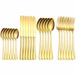 Generic Ensemble de Couverts de Table Dorés 24 Pièces – Élégance et Durabilité
